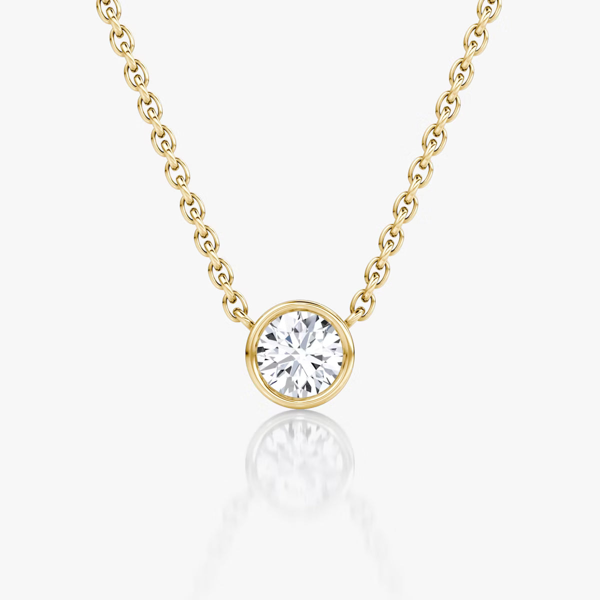 Round Bezel Necklace - Moissanite