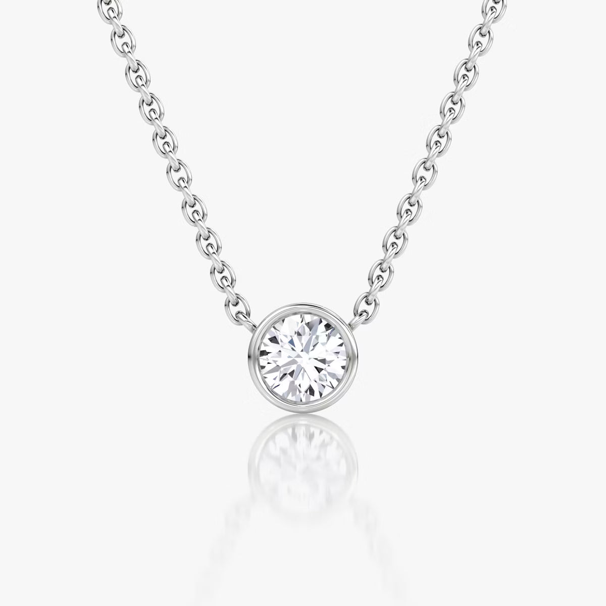 Round Bezel Necklace - Moissanite