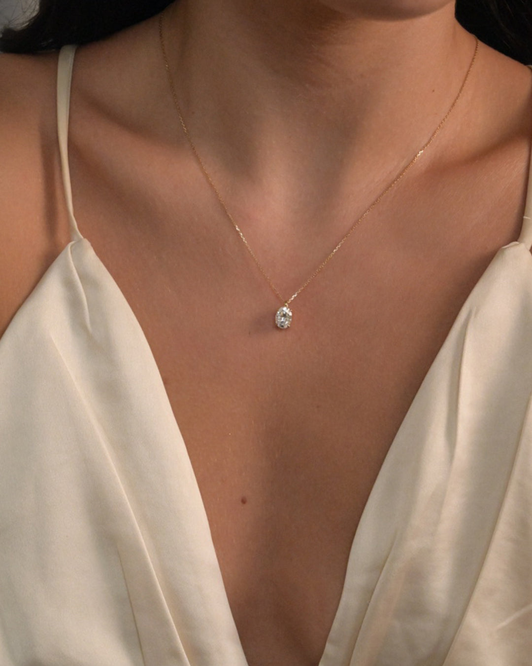 Oval Diamond Necklace