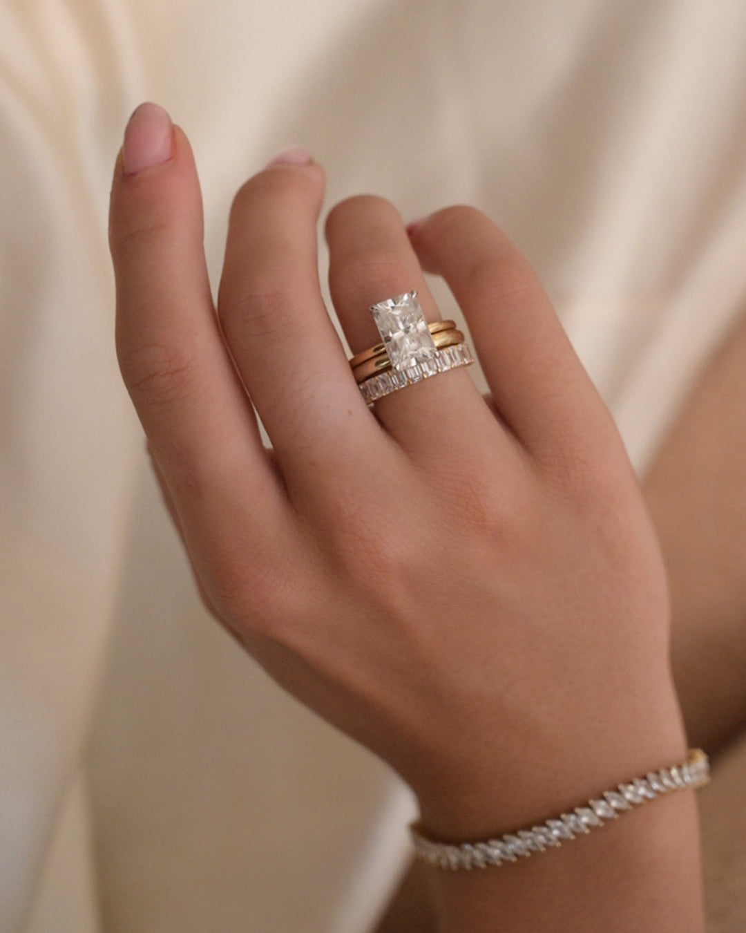 Radiant Lab Diamond Engagement Ring