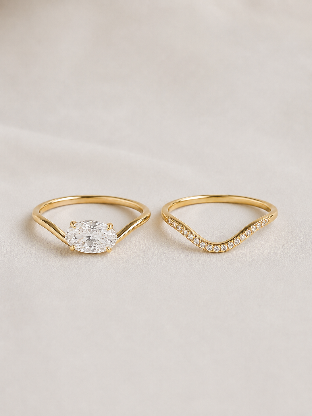 Pave Wave Pinky Band - Silkhour