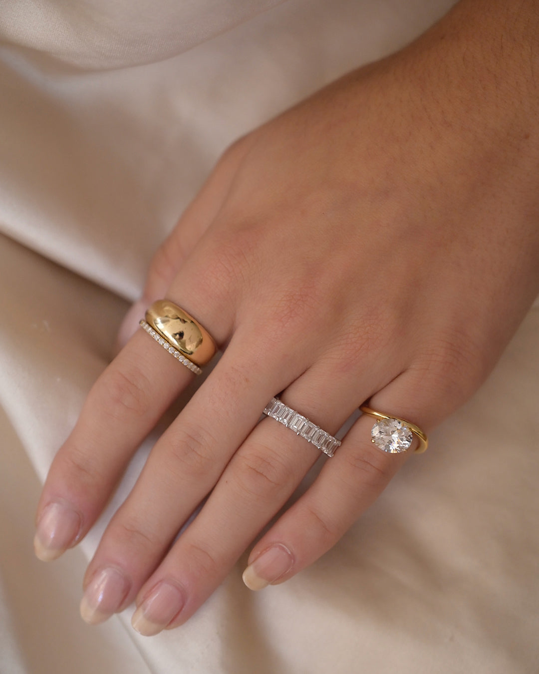 1ct Oval Wave Ring