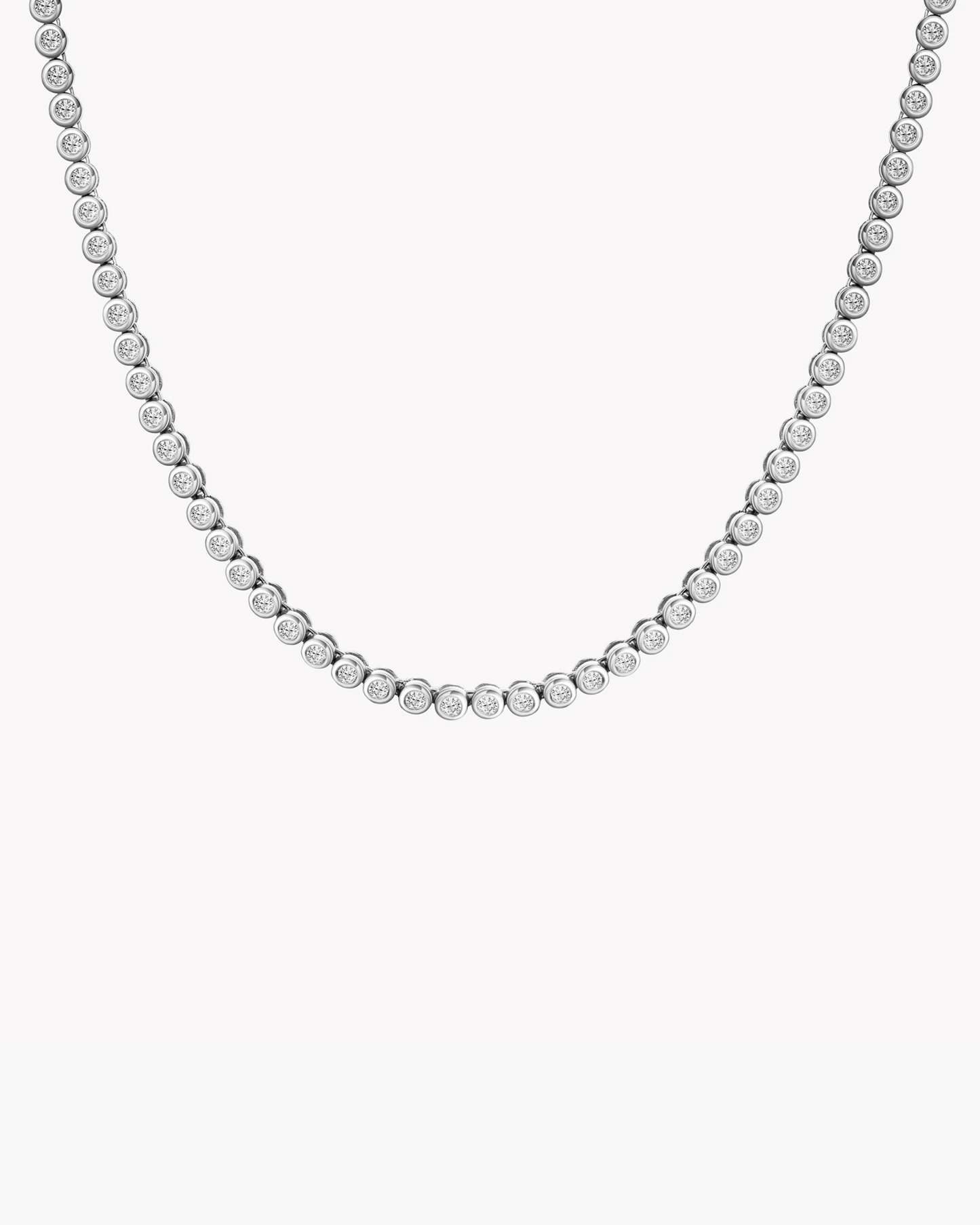 Bezel Diamond Tennis Necklace 3 Carat