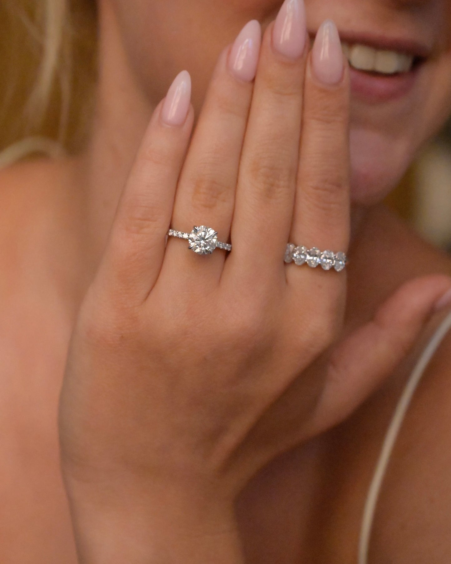 Round Pave Lab Diamond Engagement Ring