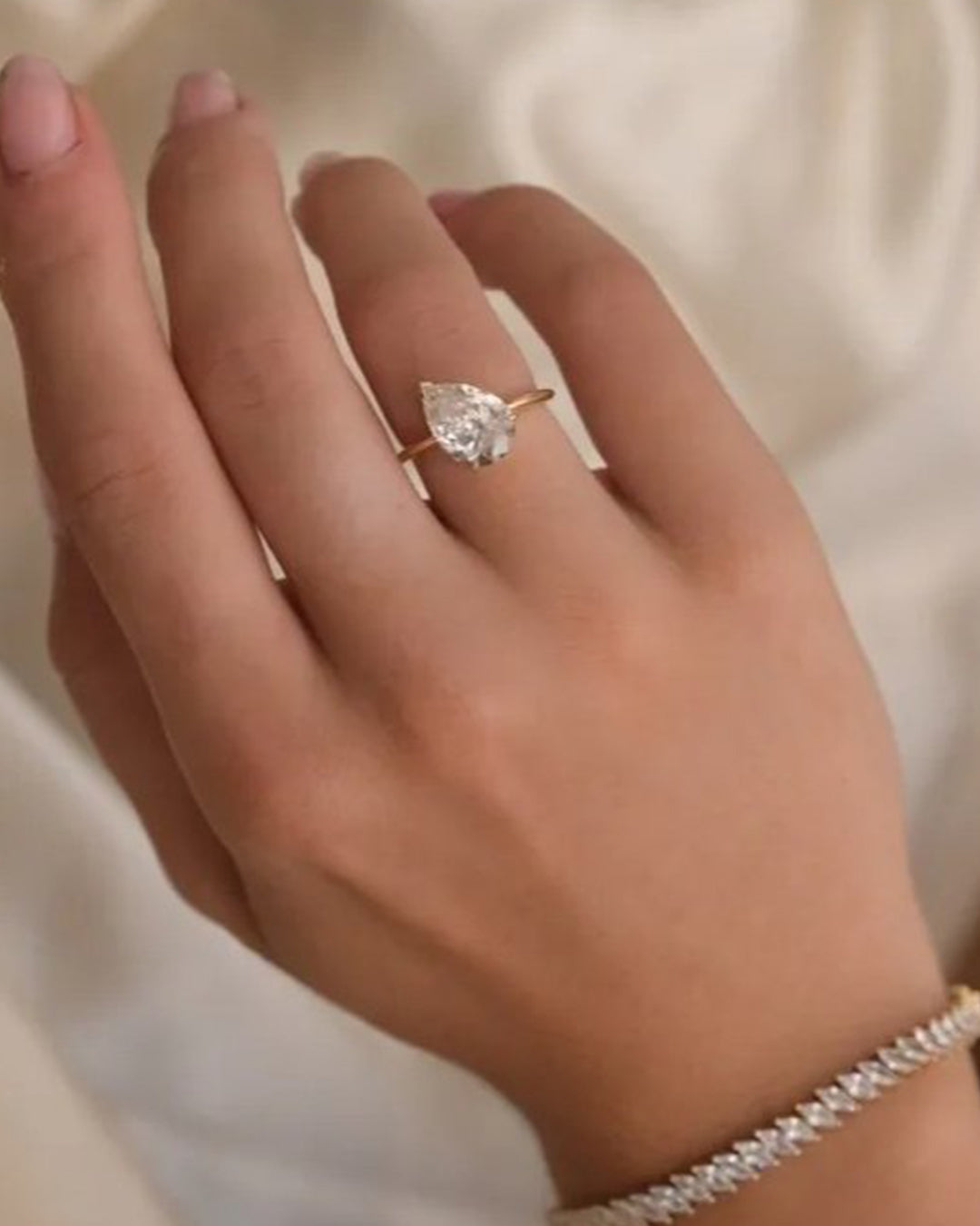 Pear Lab Diamond Engagement Ring
