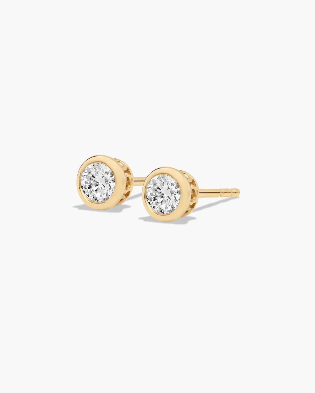 Round Bezel Petite Diamond Studs