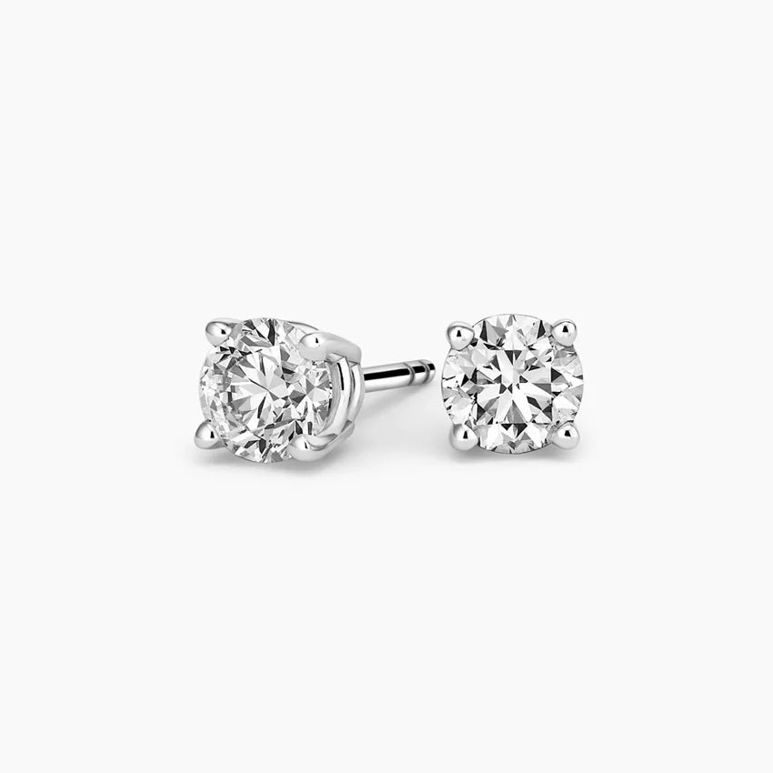 Round Stud Earrings - Moissanite