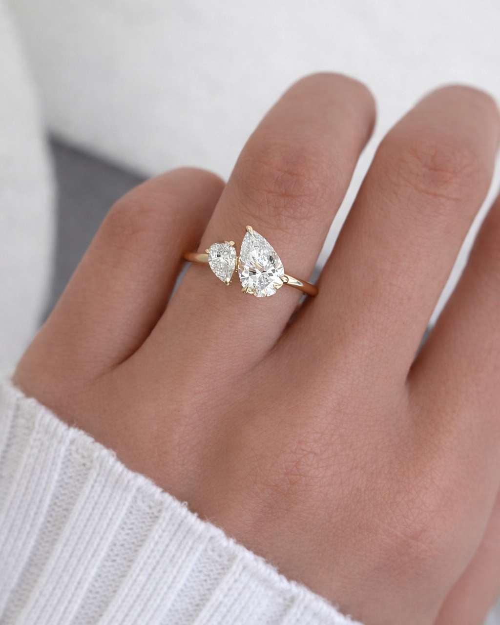 Pear Duet Lab-Grown Diamond Engagement Ring