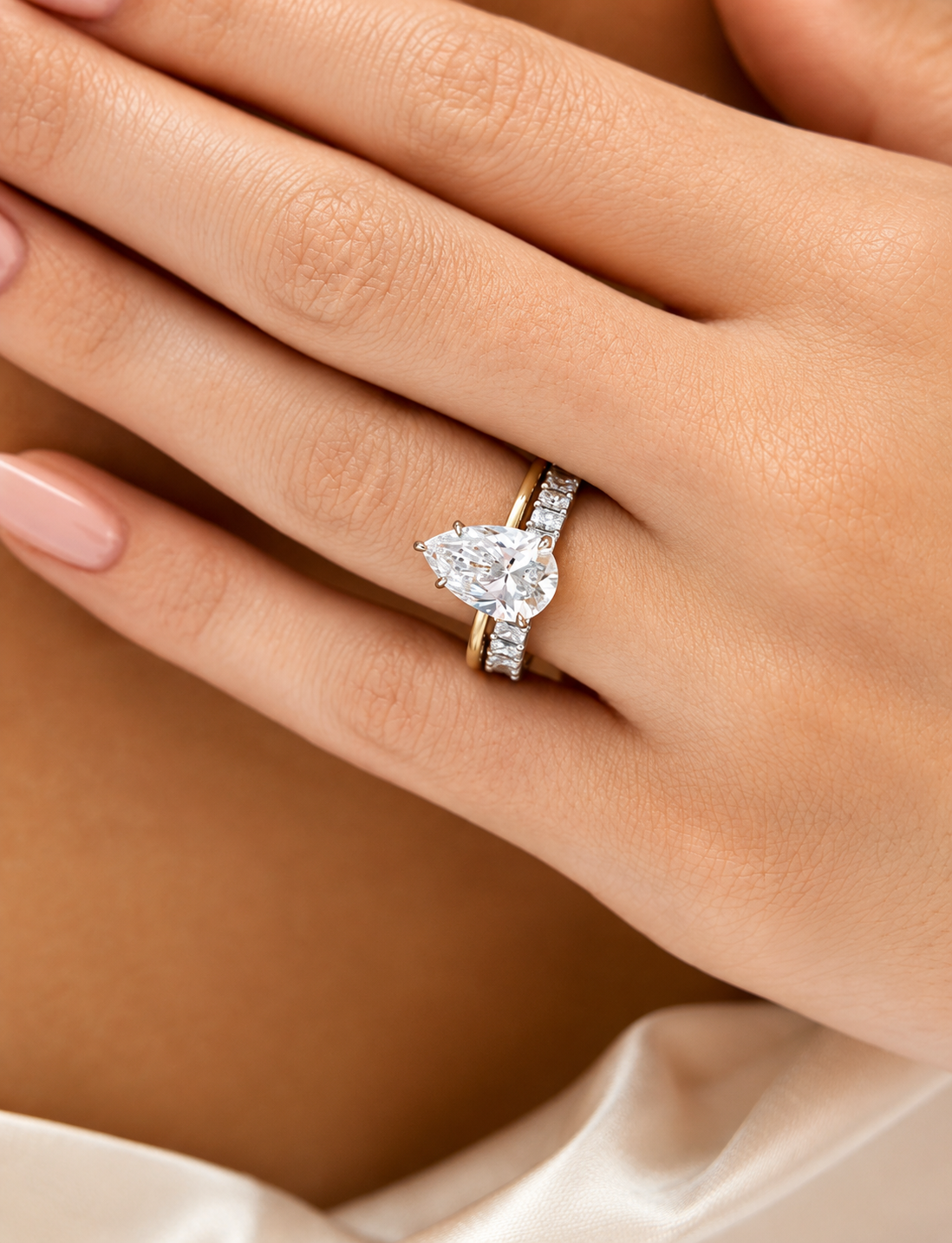 Radiant Diamond Bezel Ring - Platinum