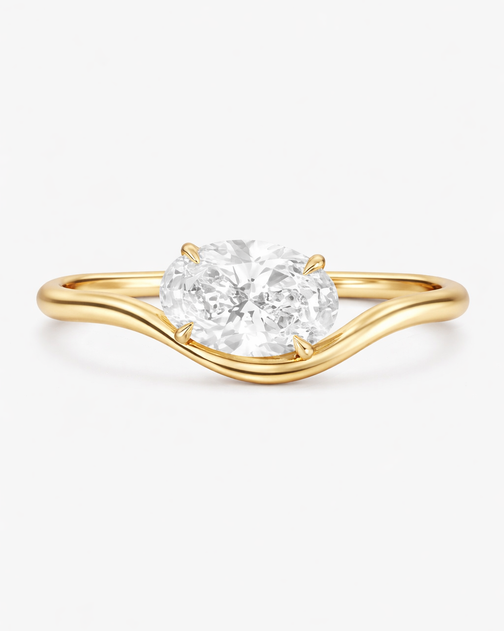 Oval Wave Pinky Ring - Lab Grown Diamond – Silkhour
