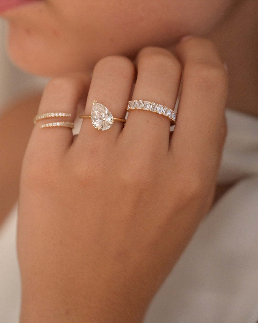 Emerald Lab Diamond Eternity Band