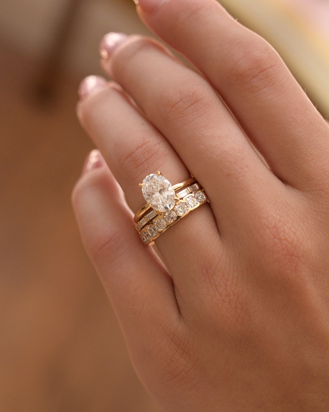 Oval Lab Diamond Engagement Ring 4 Carat