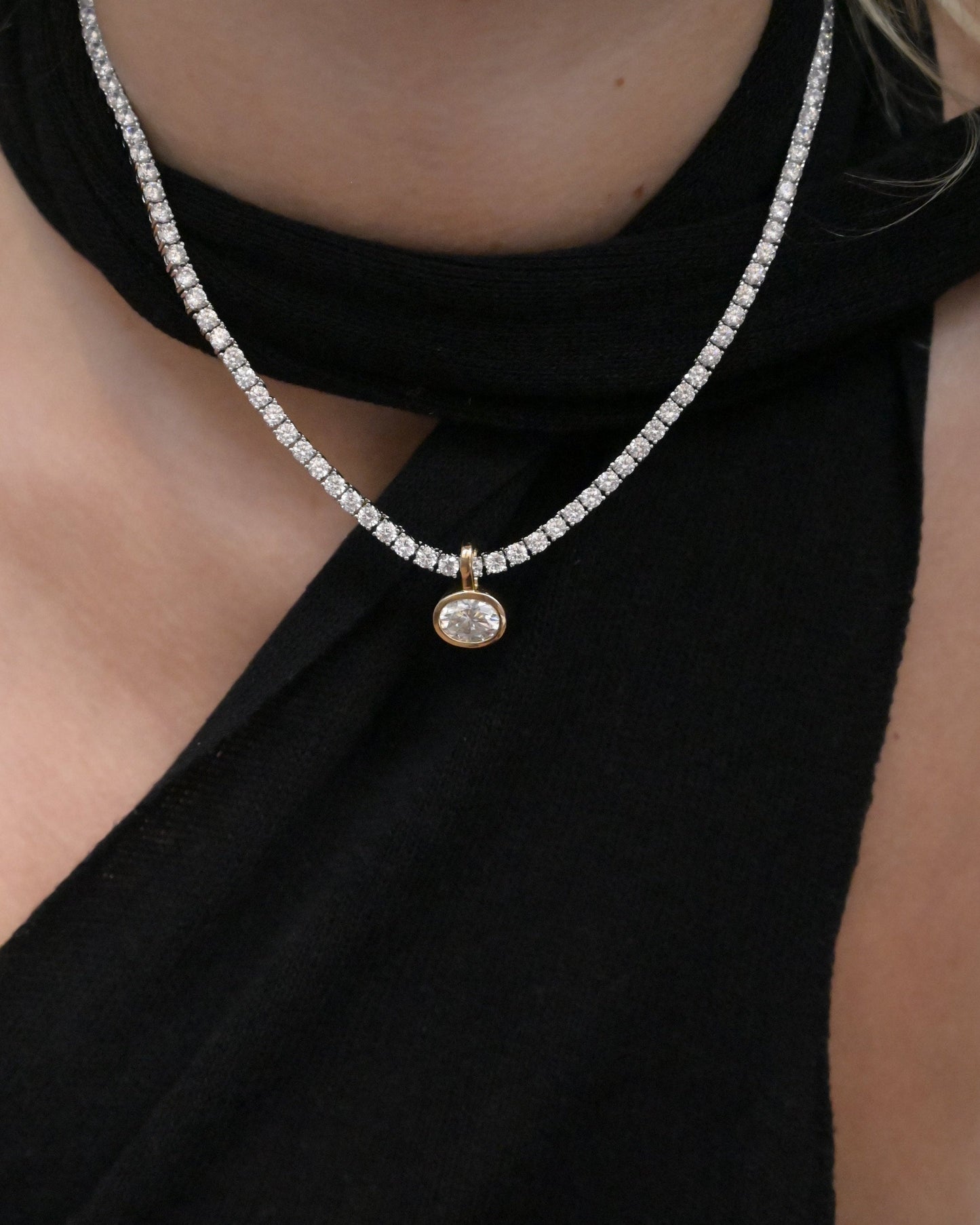 Oval Bezel Pendant Diamond