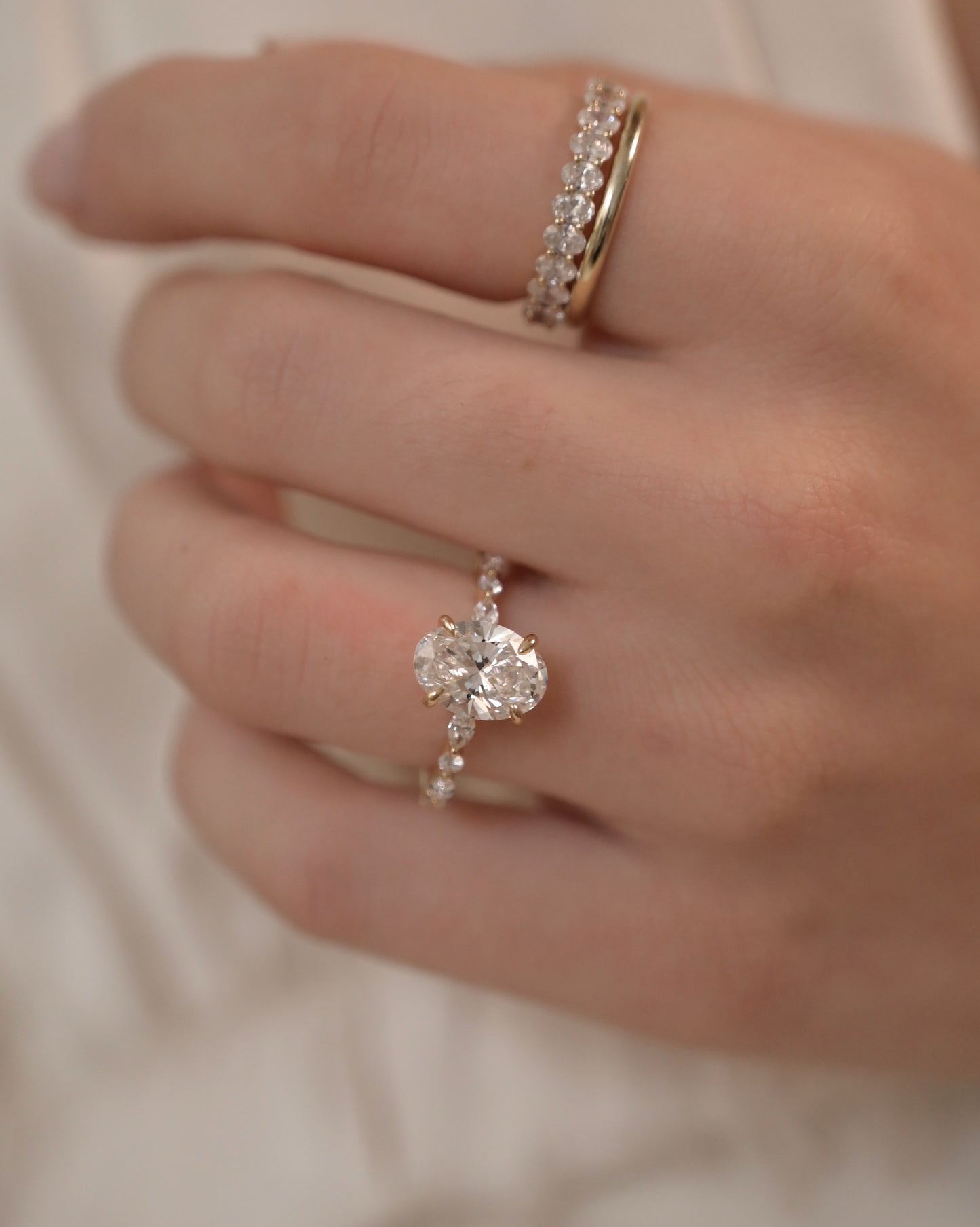 Oval Marquise Accent Engagement ring