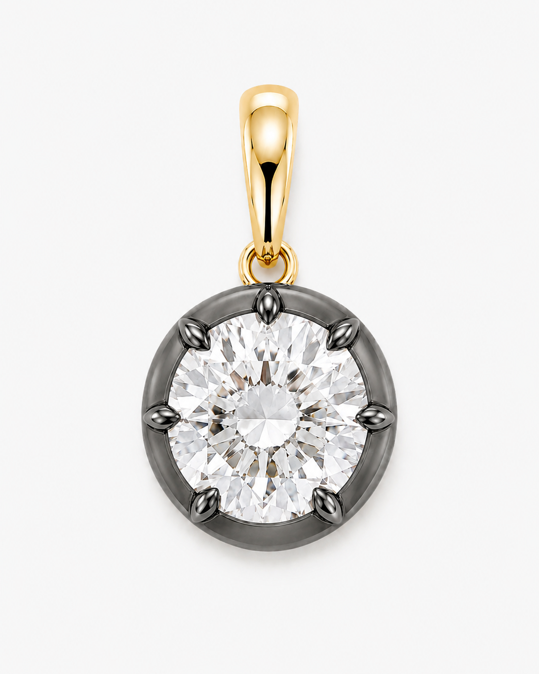 Pear Diamond Pendant Black Rhodium