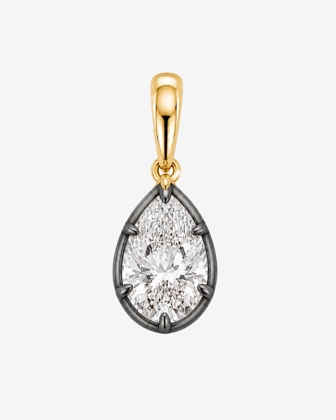 Black Rhodium Round Diamond Pendant