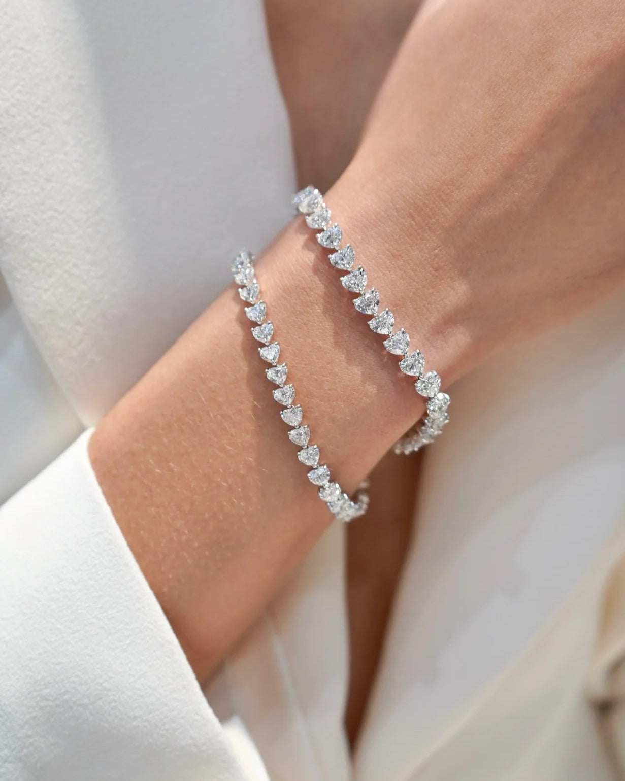 Heart Lab Diamond Tennis Bracelet 11 carat