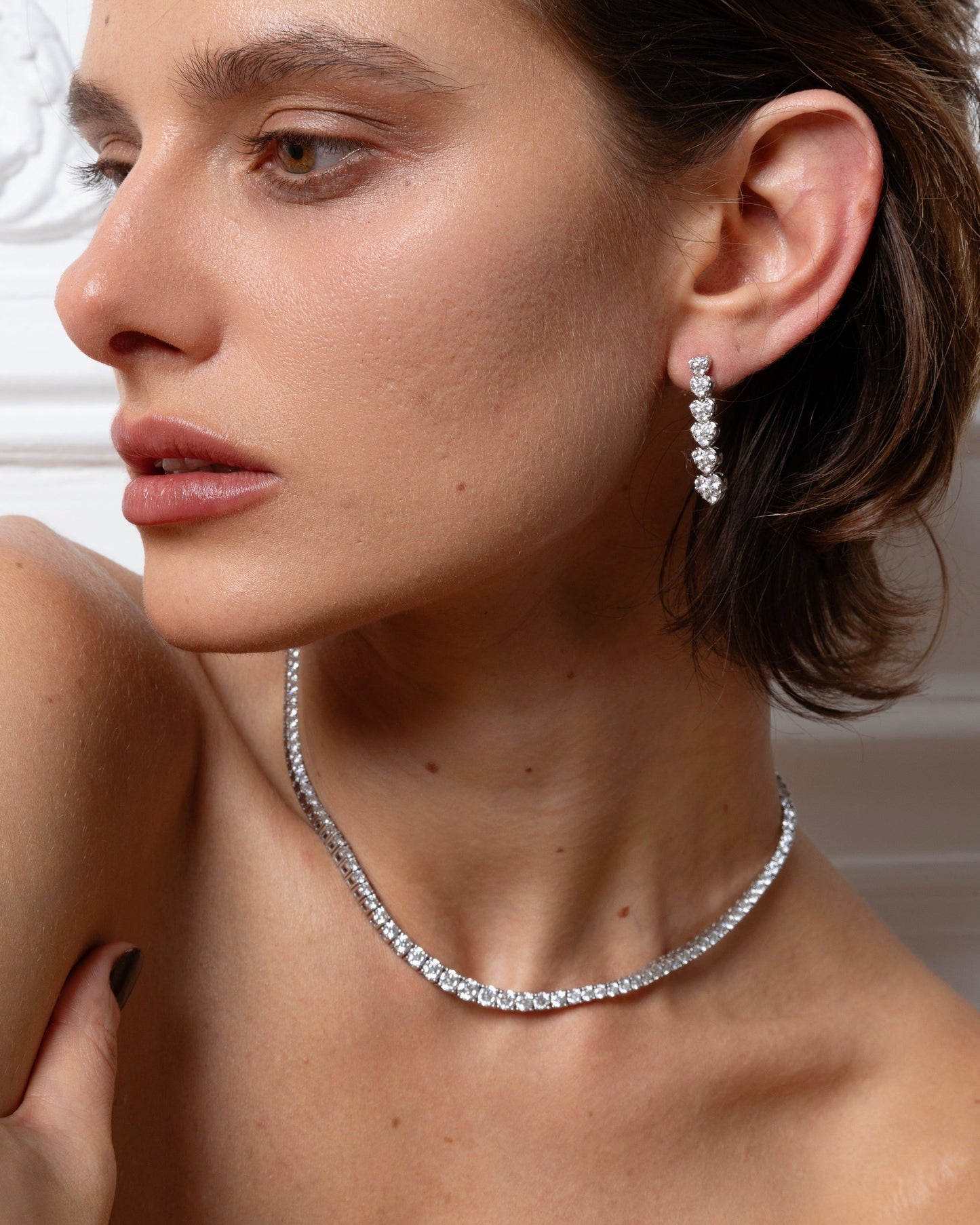 Graduated Tennis Necklace Moissanite - 5 Carat