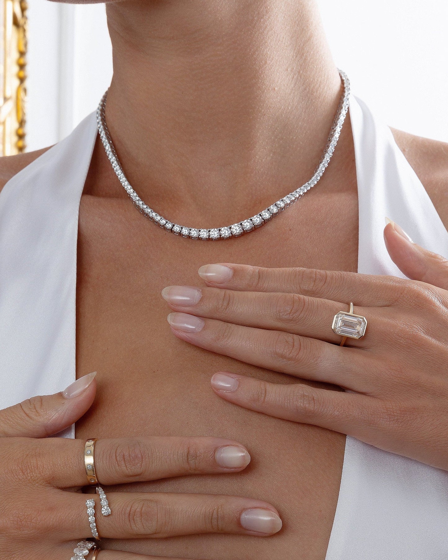 Graduated Tennis Necklace Moissanite - 5 Carat