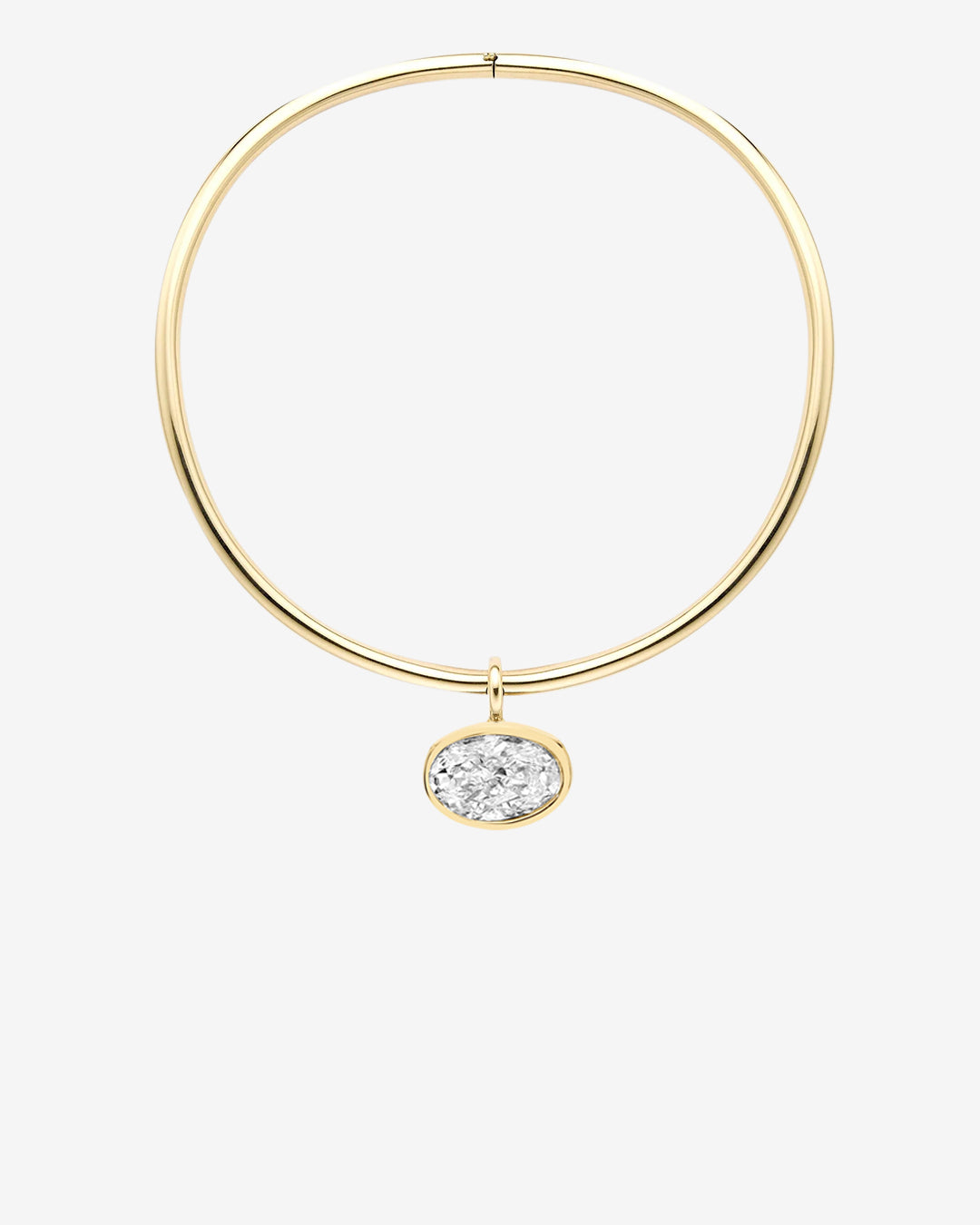 Oval Diamond Bezel Pendant