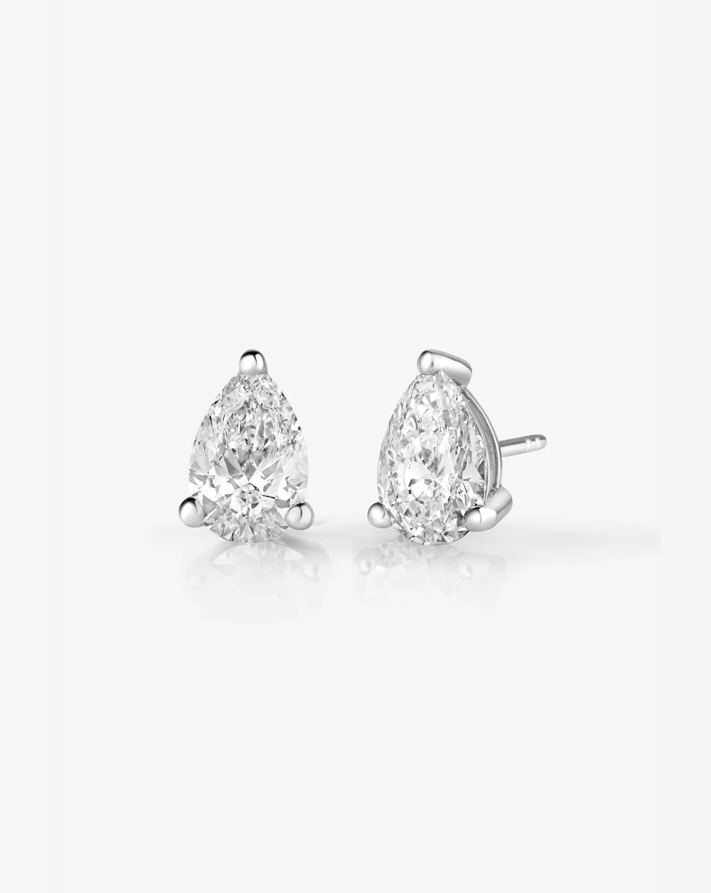 Pear Lab Diamond Earrings Studs 2 carat
