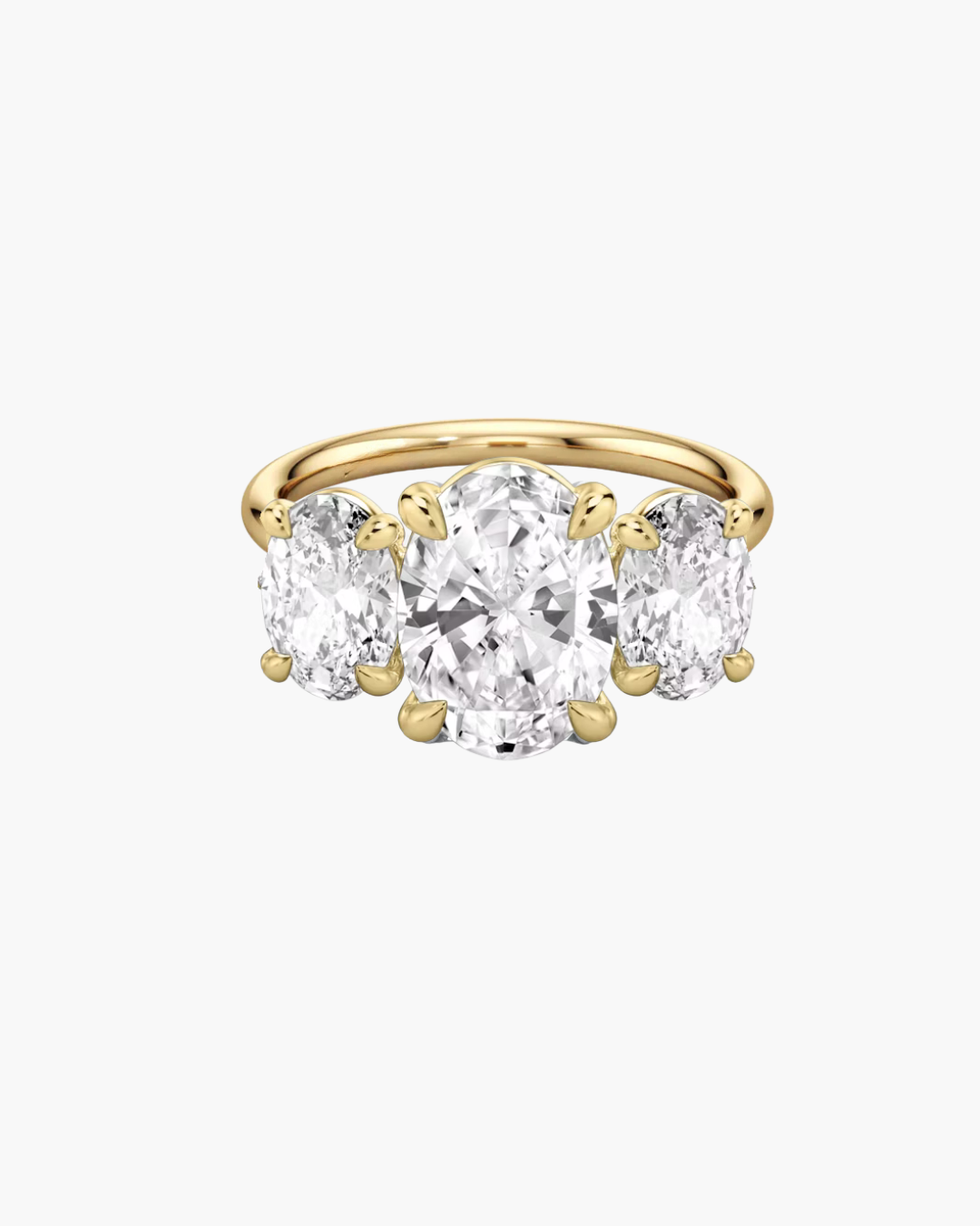 Three Stone Oval Lab Grown Engagement Ring