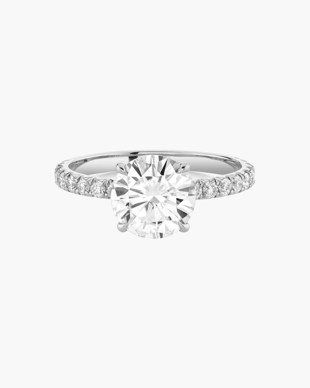 Round Pave Lab Diamond Engagement Ring