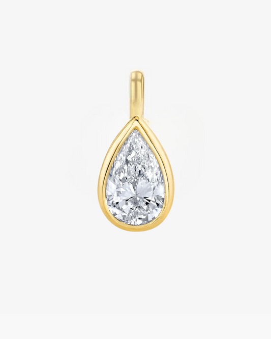 Pear Bezel Pendant - Moissanite