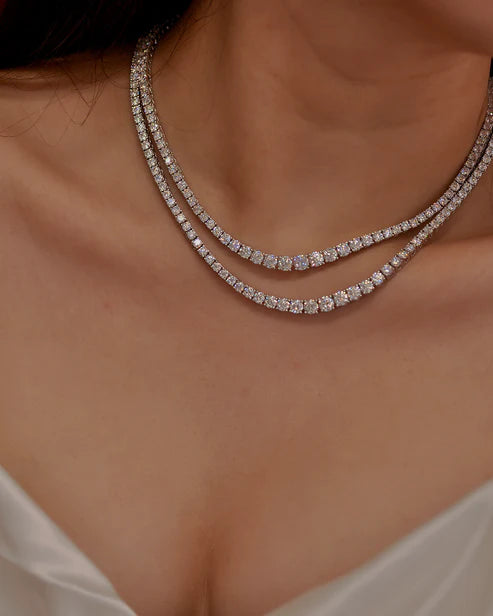 Graduated Tennis Necklace Moissanite - 5 Carat