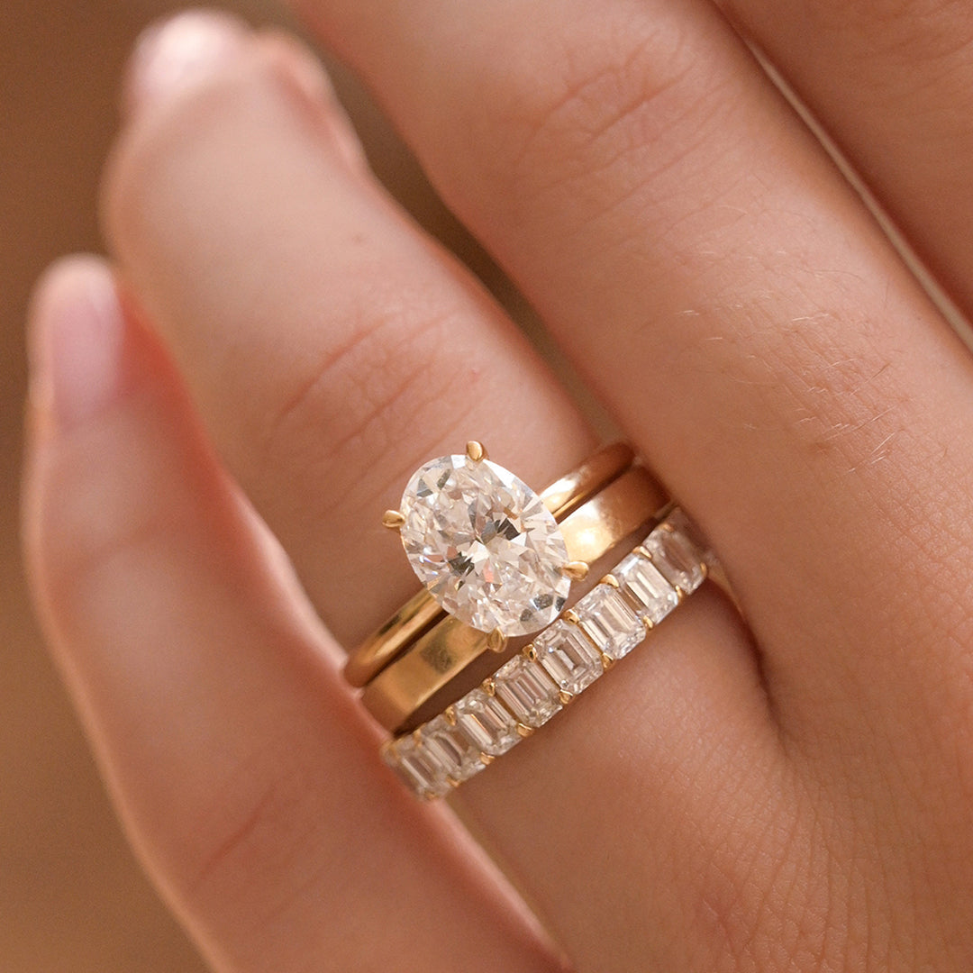 Emerald Lab Diamond Eternity Band