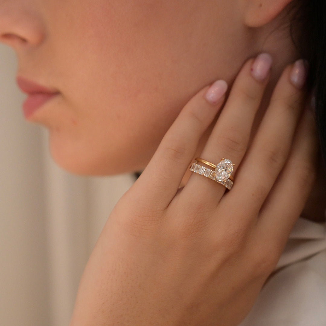 Emerald Lab Diamond Eternity Band