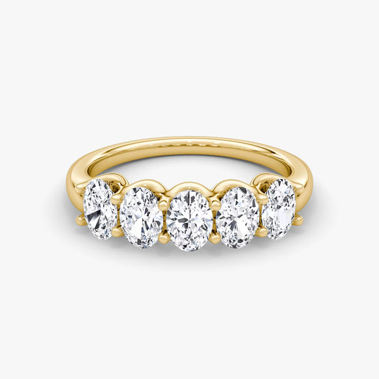 Oval Lab Grown Five Stone Diamond Ring - 2.00 Carat
