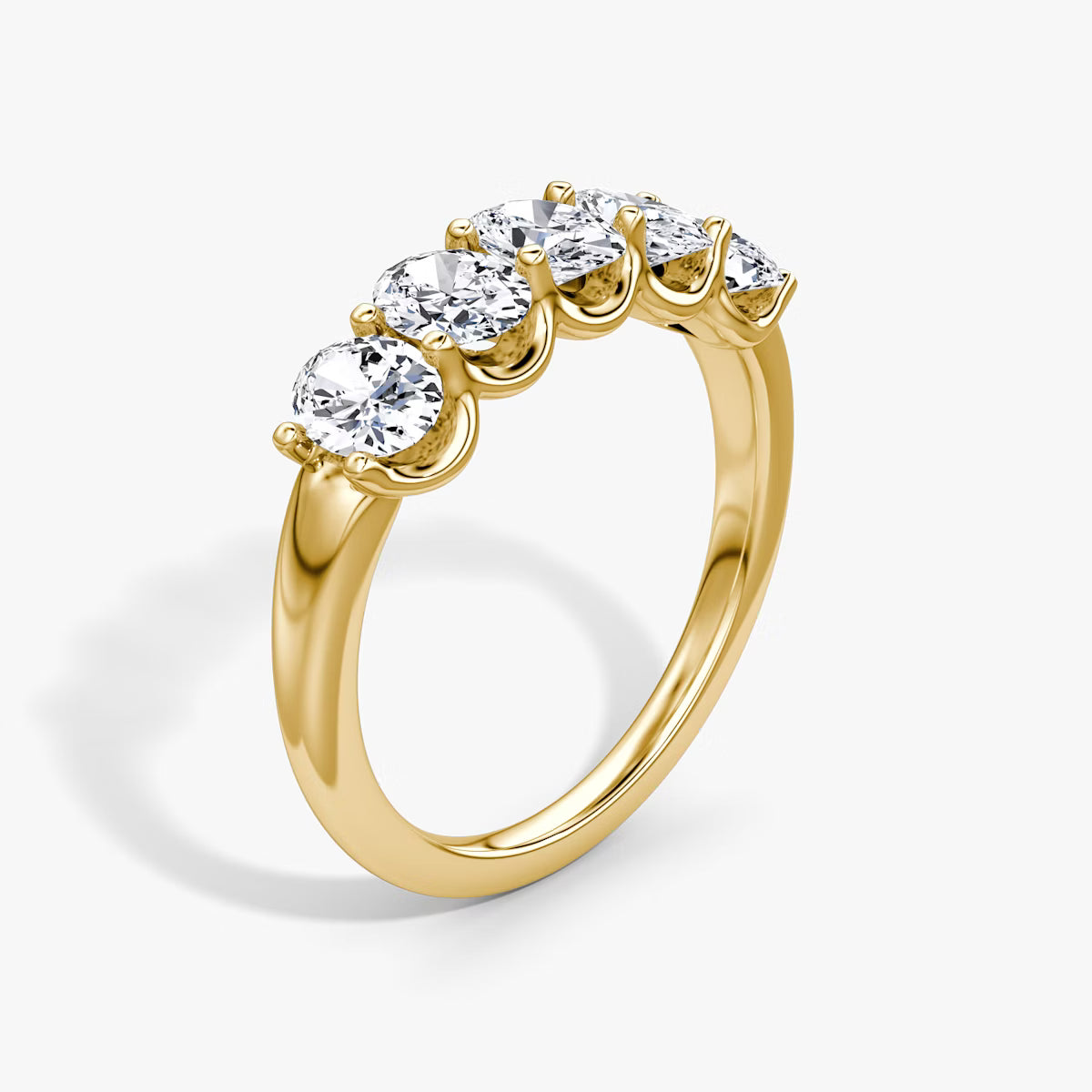 Oval Lab Grown Five Stone Diamond Ring - 2.00 Carat