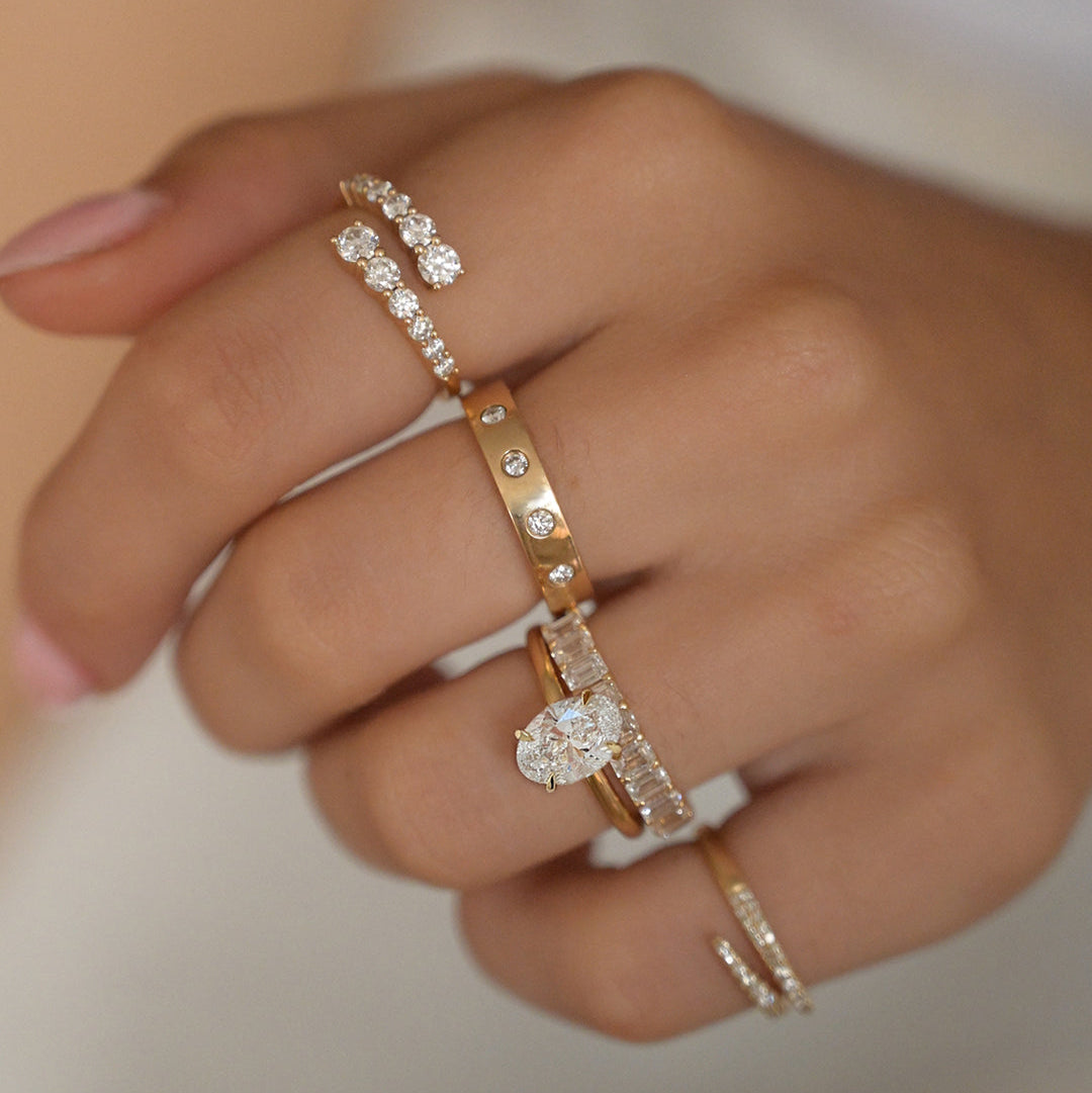 Graduated Diamond Wrap Ring
