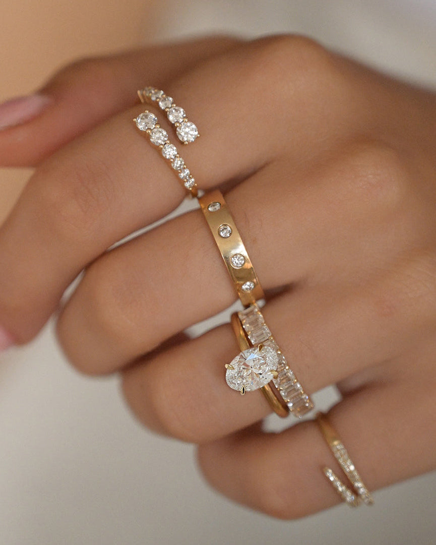 Graduated Diamond Wrap Ring