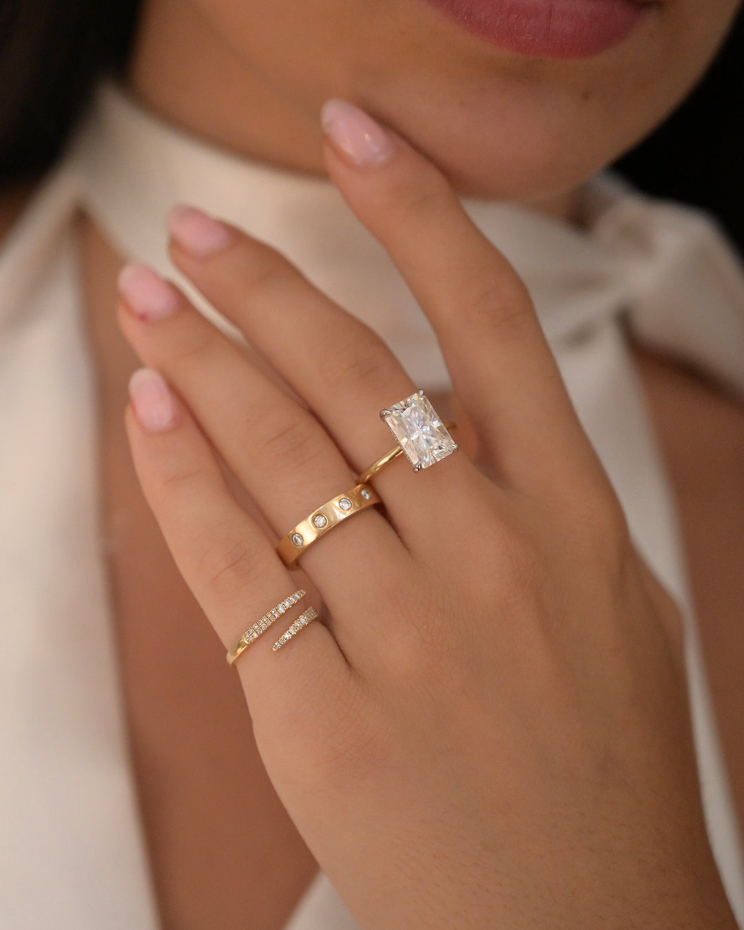 Radiant Lab Diamond Engagement Ring