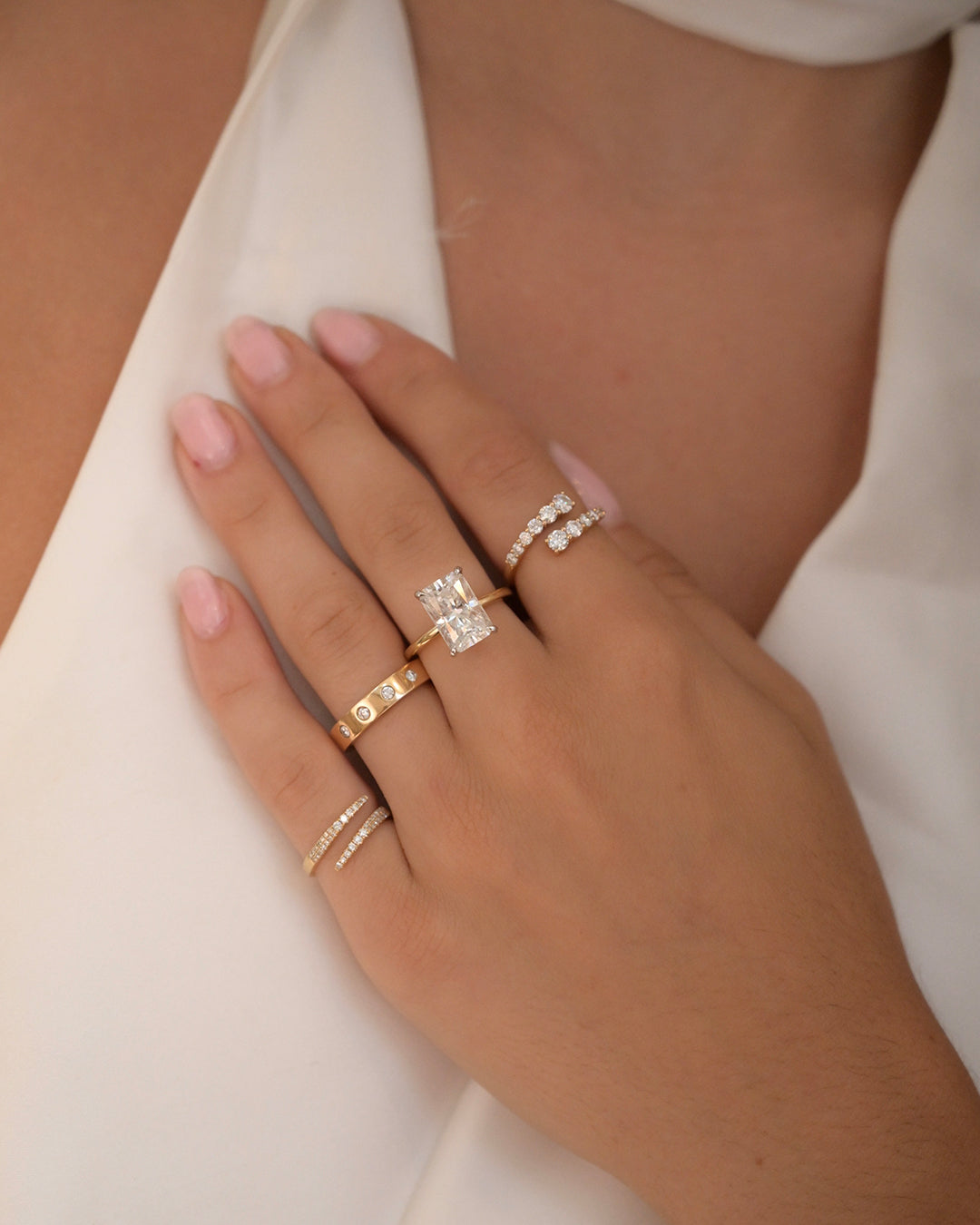 Radiant Lab Diamond Engagement Ring