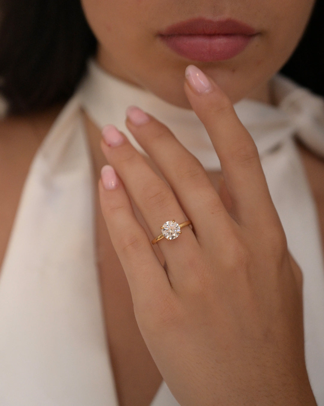 Round Lab Diamond Engagement Ring