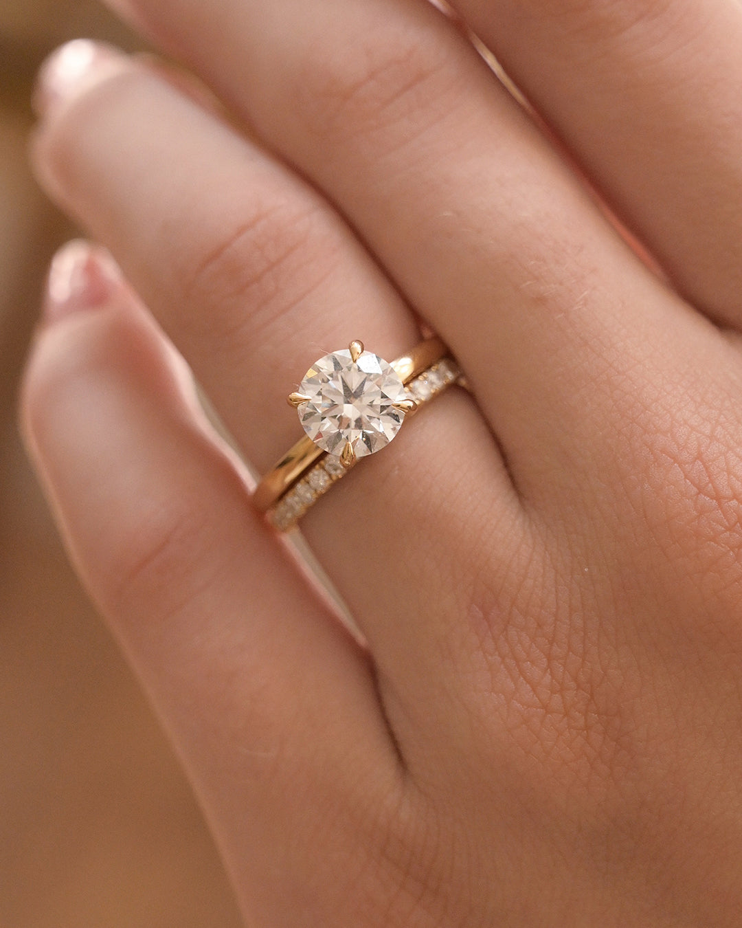 Round Lab Diamond Engagement Ring