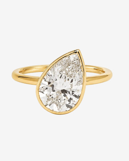 Pear bezel diamond pinky ring 1CT