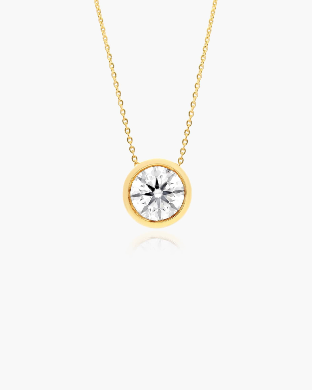 Round Bezel Pendant Necklace - Moissanite