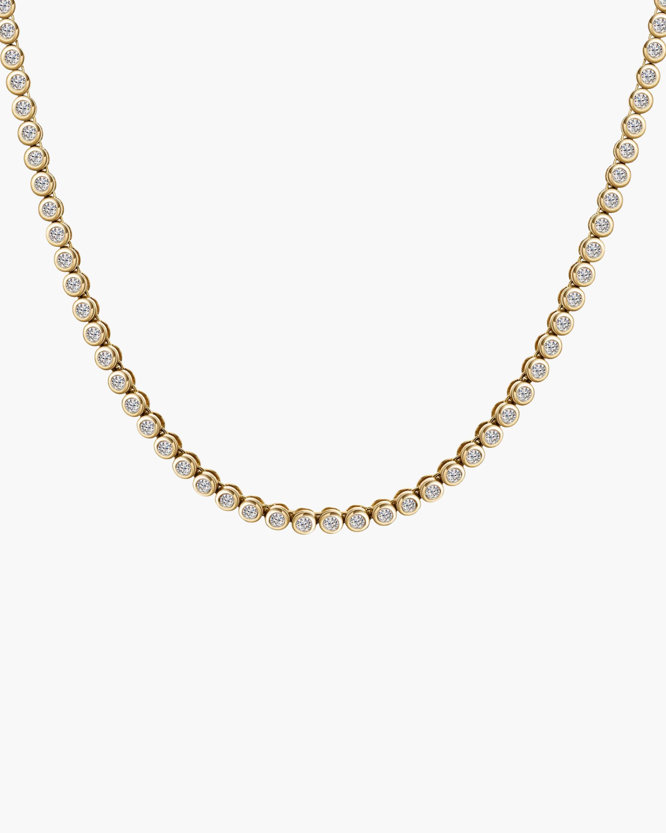 Bezel Diamond Tennis Necklace 3 Carat