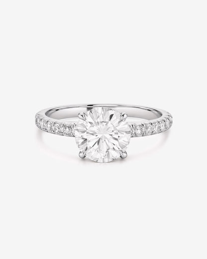2ct Round Pave Lab Diamond Engagement Ring - Ready To Ship