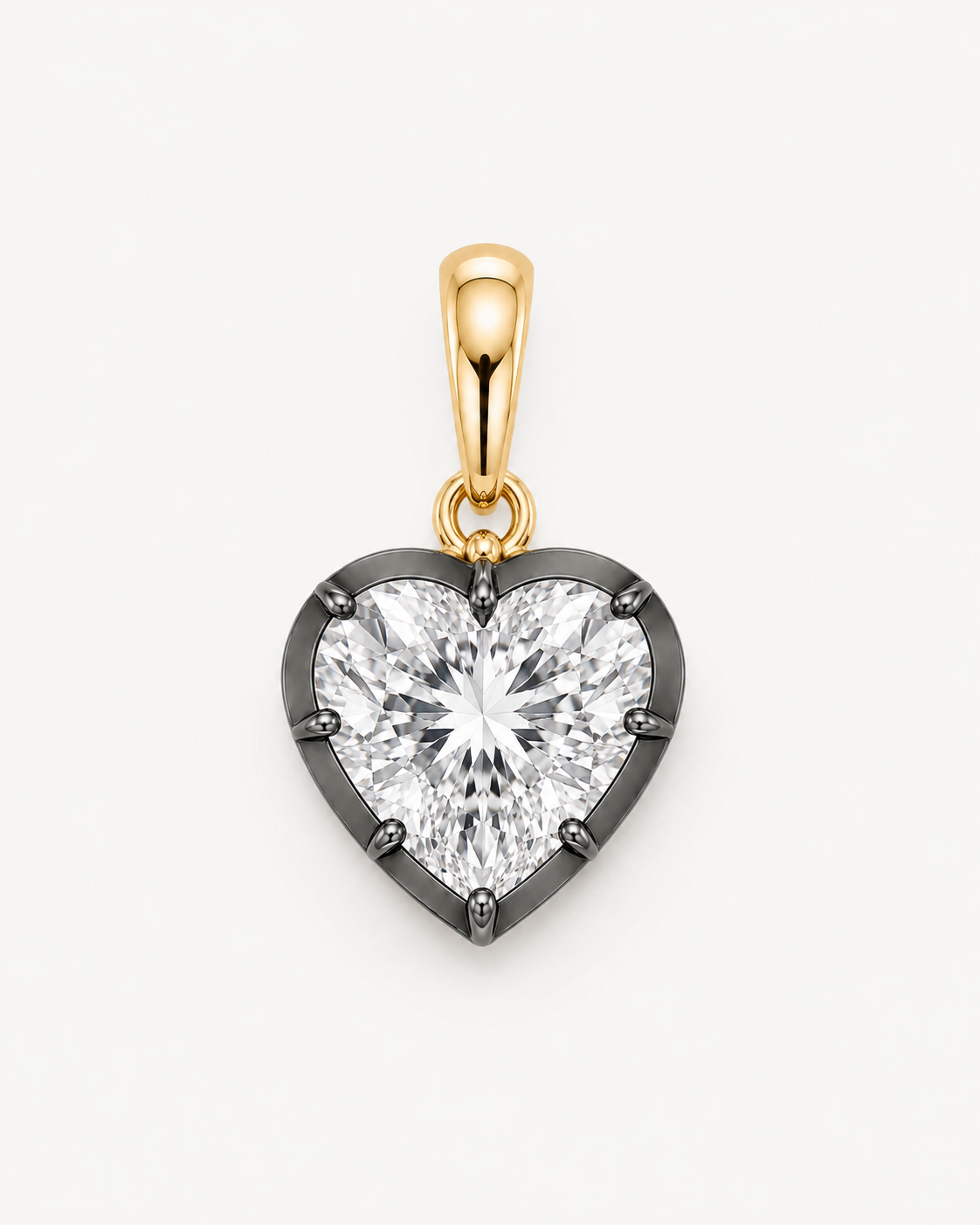 Black Rhodium Round Diamond Pendant