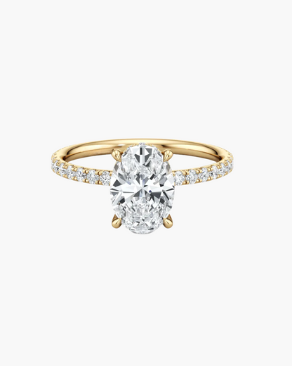 Oval Pave Lab Diamond Engagement Ring