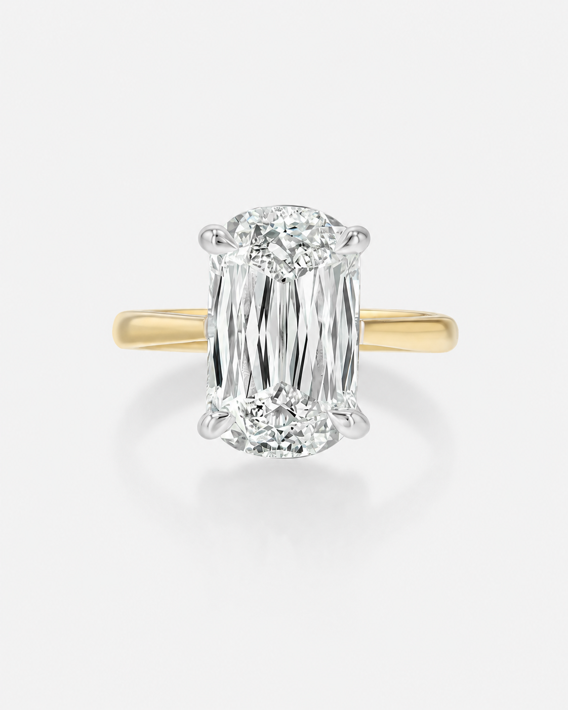 Elongated Crisscut Cushion Diamond Engagement Ring