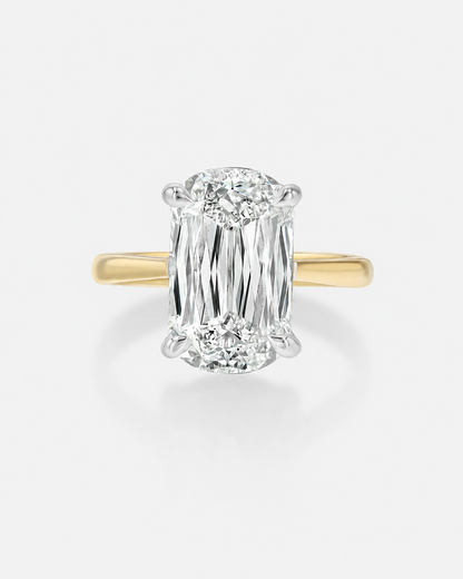 Elongated Crisscut Cushion Diamond Engagement Ring