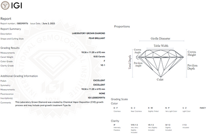 8.02 Carat Pear Diamond