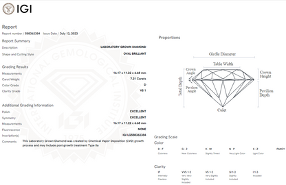 7.31 Carat Oval Diamond