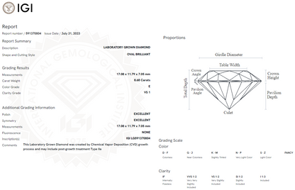 8.68 Carat Oval Diamond